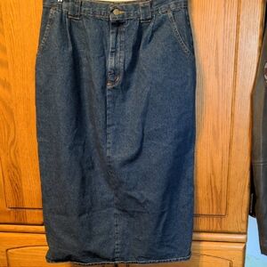 Classic Denim Midi Skirt